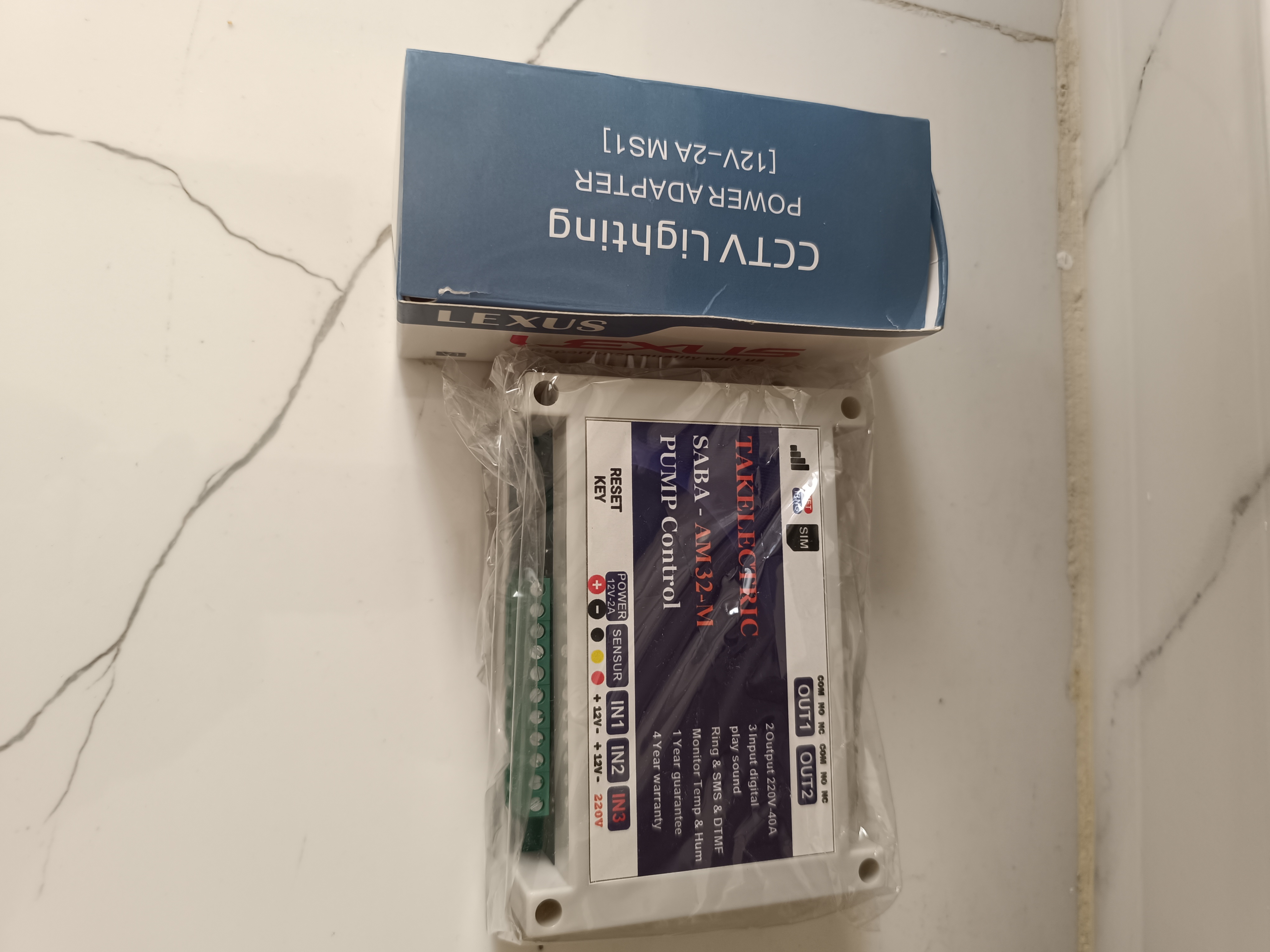 سیستم کنترل پیامکی 2ورودی و ۲ خروجی با راه 30 آمپر